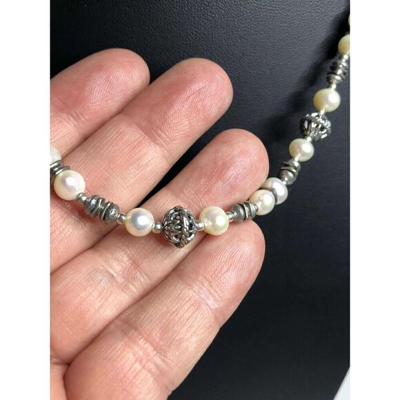 2019 Or Paz Israel PZ Sterling Silver 925 Pear beaded Necklace 18" 17.3 grams - Picture 2 of 3